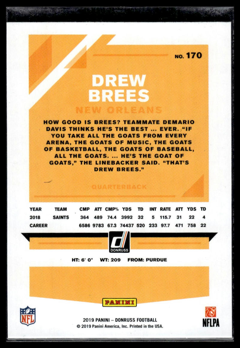 2019 Donruss #170 Drew Brees