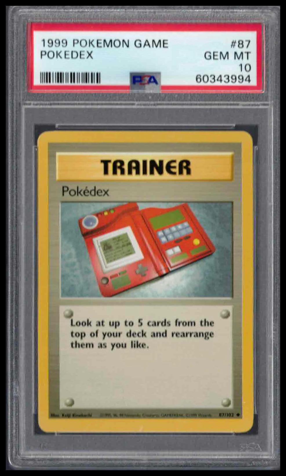 PSA 10 - 1999 POKEMON GAME #87 POKEDEX
