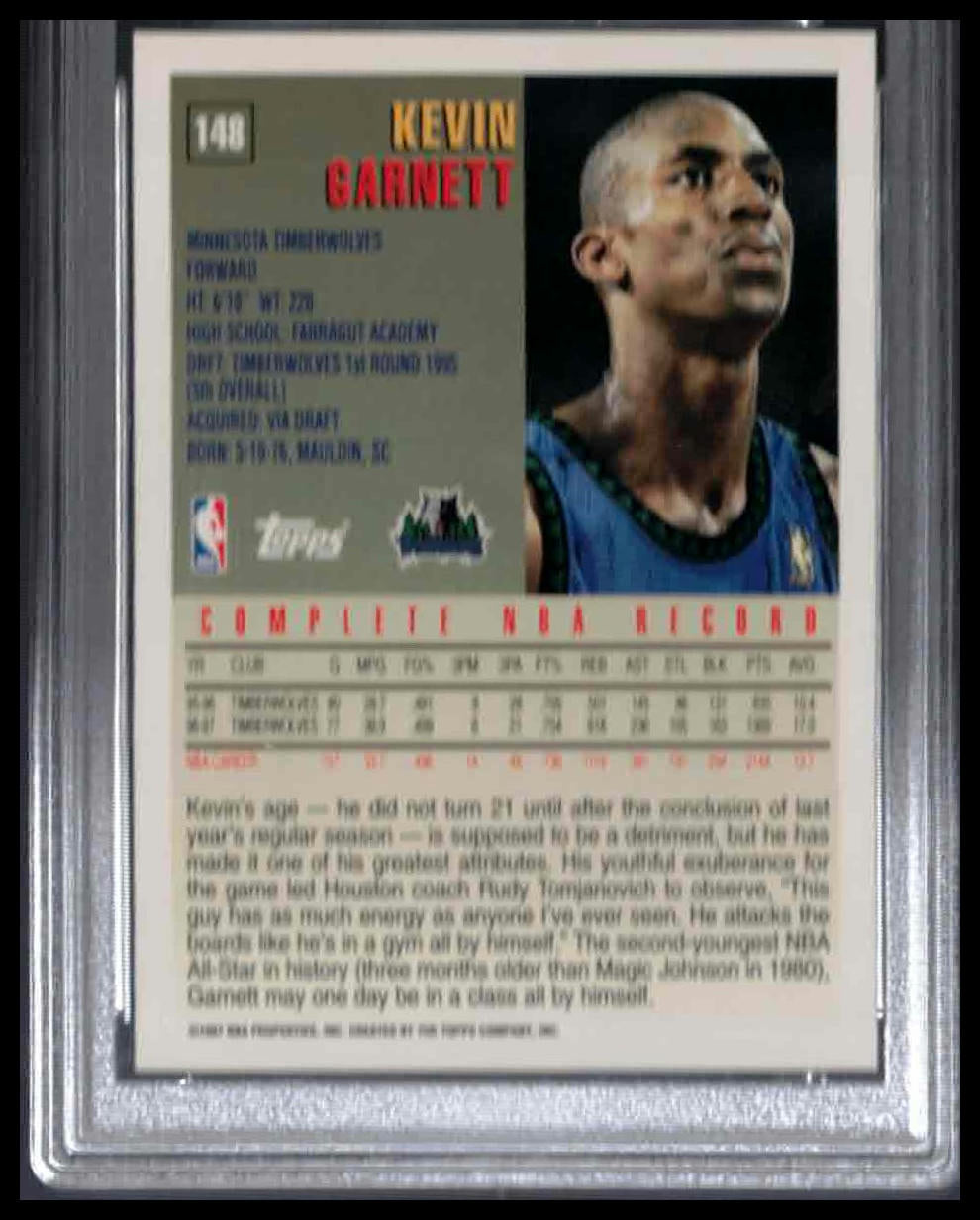 PSA 9 - 1997 TOPPS CHROME #148 KEVIN GARNETT
