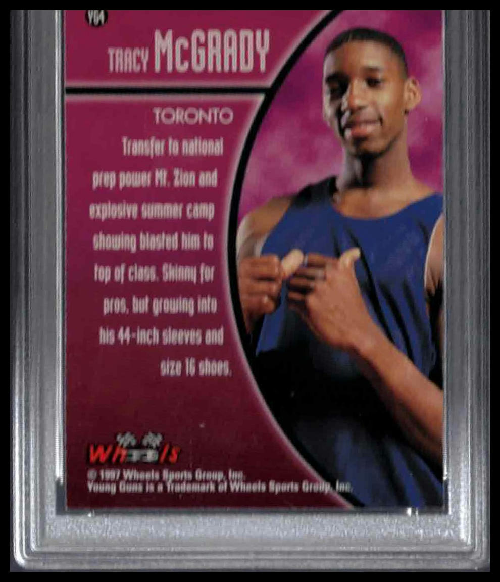 PSA 8 - 1997 WHEELS ROOKIE THUNDER #YG4 TRACY McGRADY RKE.THUNDER-RISING STORM