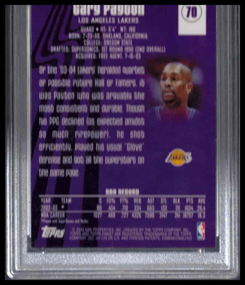 PSA 9 - 2003 FINEST #70 GARY PAYTON JERSEY-REFRACTOR