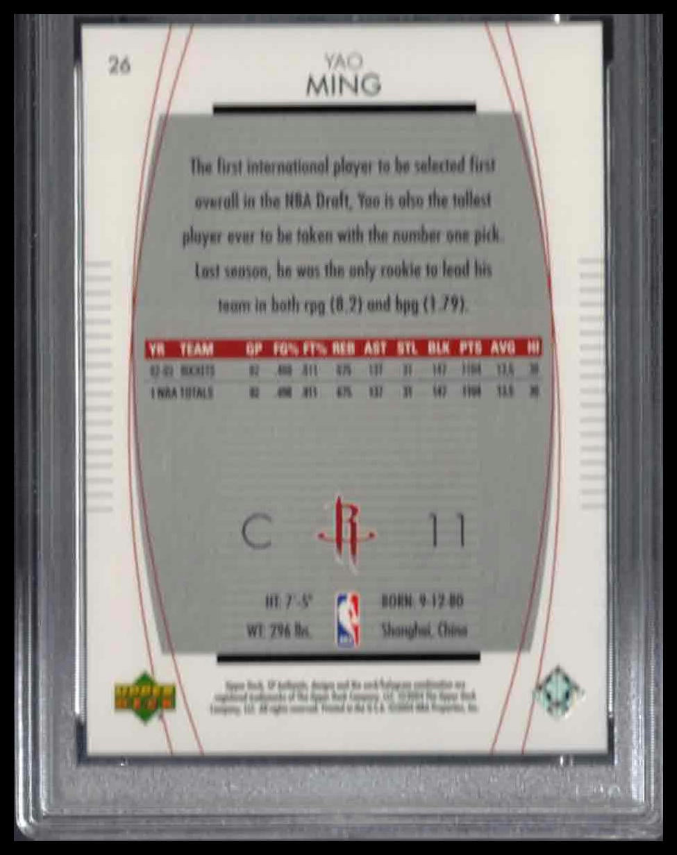 PSA 9 - 2003 SP AUTHENTIC #26 YAO MING