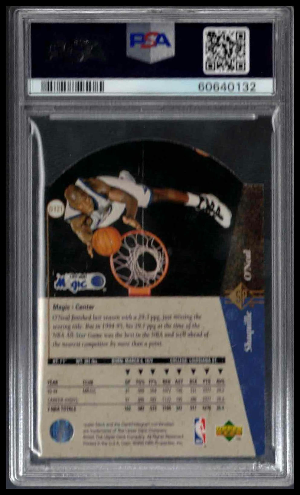 PSA 6 - 1994 SP #D121 SHAQUILLE O'NEAL DIE-CUT