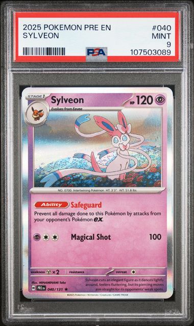 PSA 9 - 2025 POKEMON PRE EN-PRISMATIC EVOLUTIONS #040 SYLVEON
