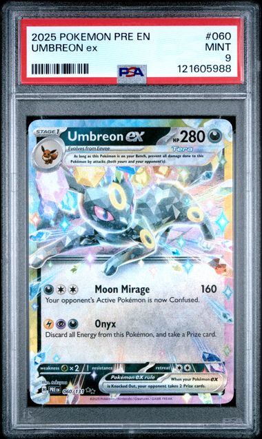 Pokémon Prismatic Evolutions 2025 #060 Umbreon ex PSA 9 Mint