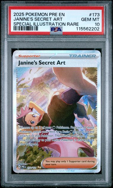 Pokémon Prismatic Evolutions 2025 #173 Janine’s Secret Art Special Illustration Rare PSA 10 Gem Mint