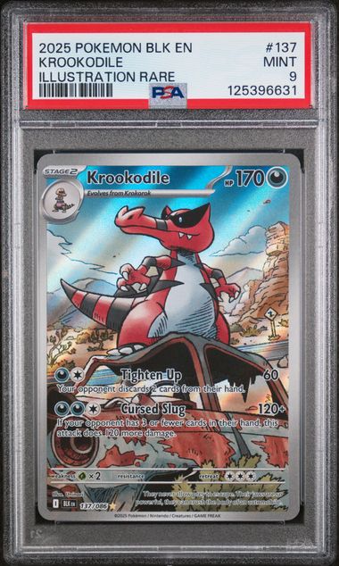 PSA 9 - 2025 POKEMON BLK EN-BLACK BOLT #137 KROOKODILE ILLUSTRATION RARE