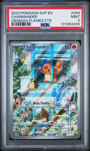 PSA 9 - 2023 POKEMON SVP EN-SV BLACK STAR PROMO #044 CHARMANDER OBSIDIAN FLAMES ETB