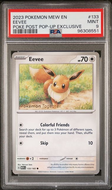PSA 9 - 2023 POKEMON MEW EN-151 #133 EEVEE POKEMON TOGETHER