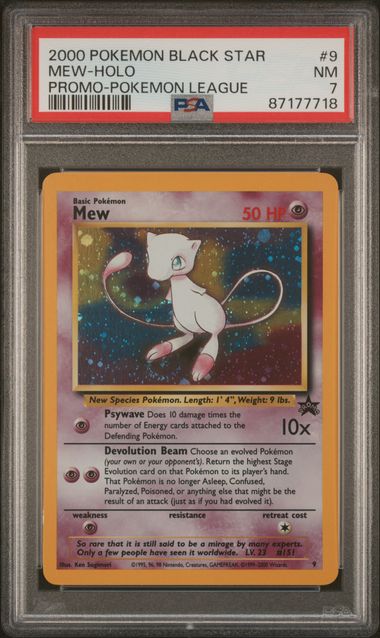 2000 Pokémon Black Star Promo Mew Holo #9 PSA 7