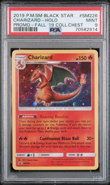 Pokémon SM Black Star Promo 2019 #SM226 Charizard Holo PSA 9 Mint