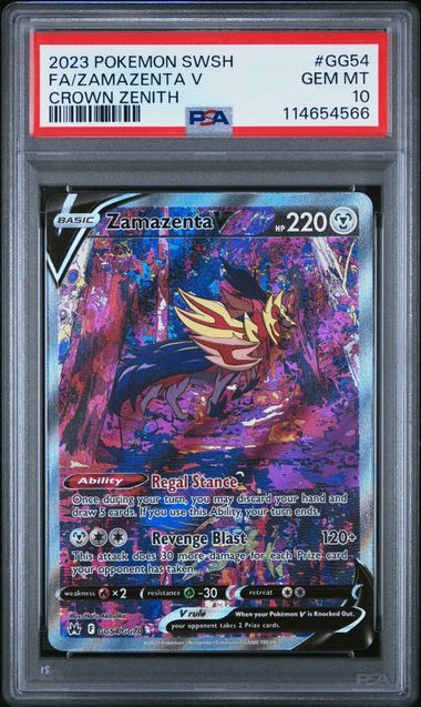Pokémon Crown Zenith 2023 GG54 Zamazenta V Full Art PSA 10 Gem Mint