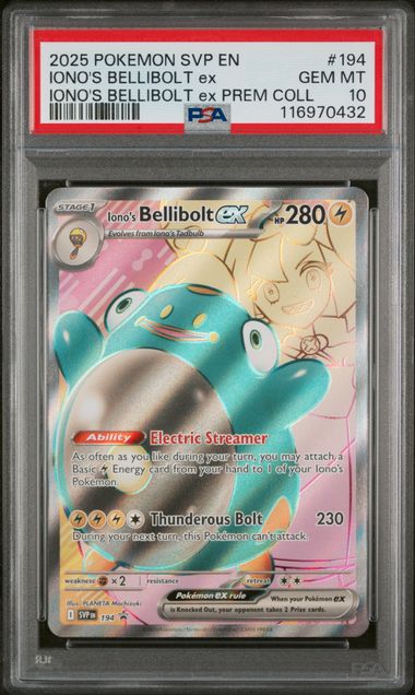 PSA 10 - 2025 POKEMON SVP EN-SV BLACK STAR PROMO #194 IONO'S BELLIBOLT ex IONO'S BELLIBOLT ex PREM COLL