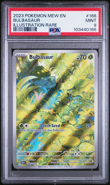 Pokémon 151 (MEW) 2023 #166 Bulbasaur Illustration Rare PSA 9 Mint