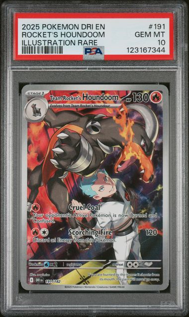 PSA 10 - 2025 POKEMON DRI EN-DESTINED RIVALS #191 ROCKET'S HOUNDOOM ILLUSTRATION RARE