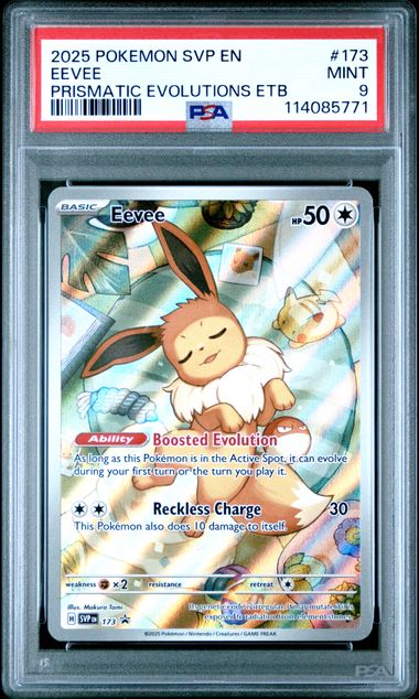 PSA 9 - 2025 POKEMON SVP EN-SV BLACK STAR PROMO #173 EEVEE PRISMATIC EVOLUTIONS ETB