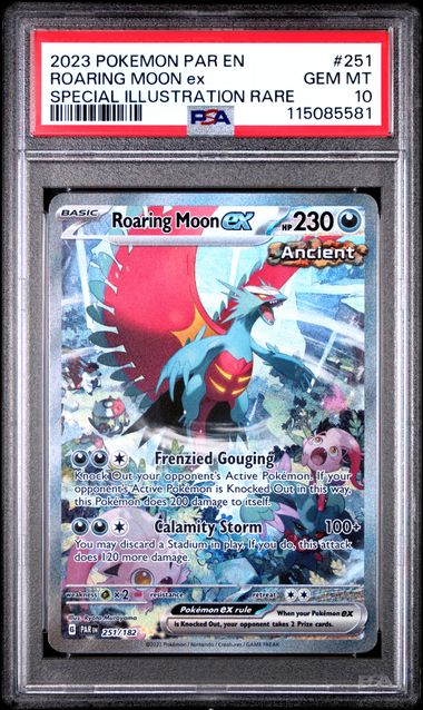PSA 10 - 2023 POKEMON PAR EN-PARADOX RIFT #251 ROARING MOON ex SPECIAL ILLUSTRATION RARE