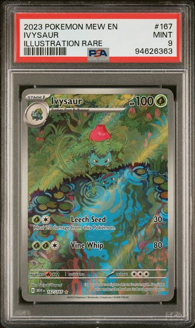 Pokémon 151 (MEW) 2023 #167 Ivysaur Illustration Rare PSA 9 Mint