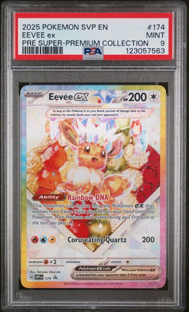 PSA 9 - 2025 POKEMON SVP EN-SV BLACK STAR PROMO #174 EEVEE ex PRE SUPER-PREMIUM COLLECTION
