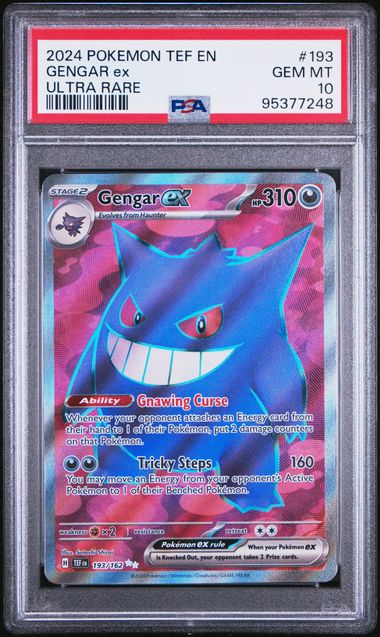 Pokémon Temporal Forces 2024 #193 Gengar ex Ultra Rare PSA 10 Gem Mint