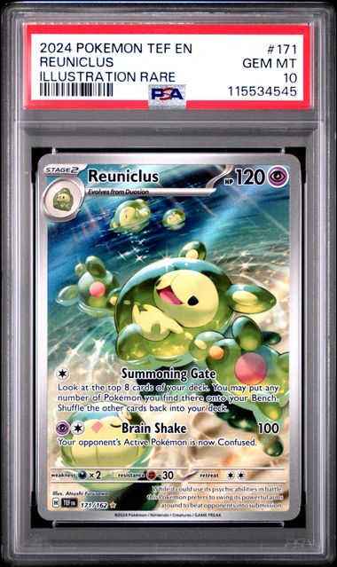 Pokémon Temporal Forces 2024 #171 Reuniclus Illustration Rare PSA 10 Gem Mint