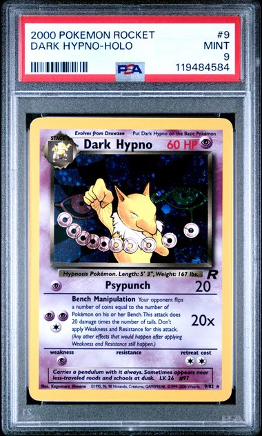 PSA 9 - 2000 POKEMON ROCKET #9 DARK HYPNO-HOLO