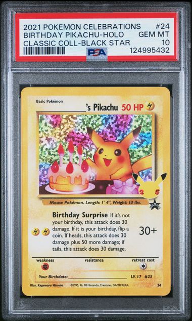 Pokémon Celebrations Classic Collection 2021 #24 Birthday Pikachu Holo PSA 10 Gem Mint