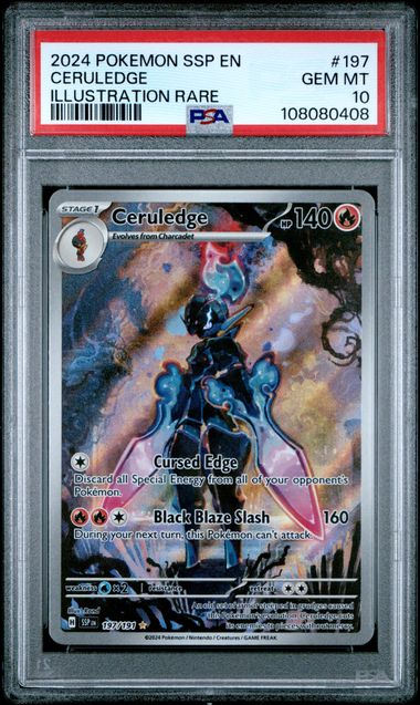 Pokémon Surging Sparks 2024 #197 Ceruledge Illustration Rare PSA 10 Gem Mint