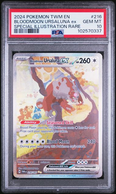 PSA 10 - 2024 POKEMON TWM EN-TWILIGHT MASQUERADE #216 BLOODMOON URSALUNA ex SPECIAL ILLUSTRATION RARE