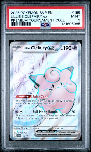 Pokémon SV Black Star Promo 2025 #195 Lillie’s Clefairy ex PSA 9 Mint