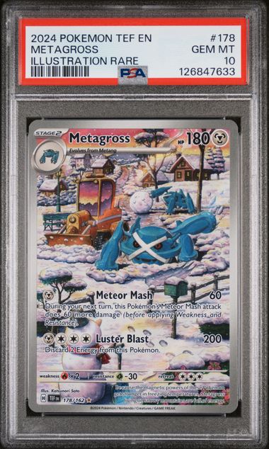 Pokémon Temporal Forces 2024 #178 Metagross Illustration Rare PSA 10 Gem Mint