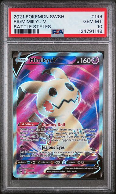 Pokémon Battle Styles 2021 #148 Mimikyu V Full Art PSA 10 Gem Mint