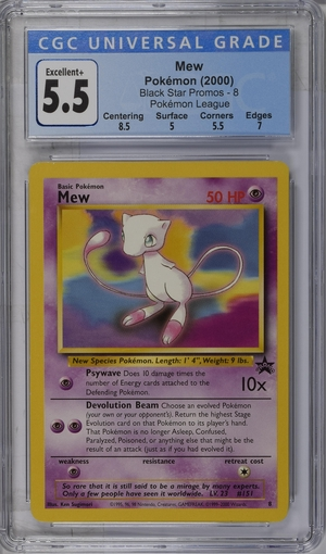 2000 Pokémon Mew #8 Black Star Promos CGC 5.5 Pokémon League