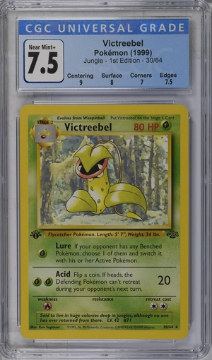 1999 Pokémon Victreebel 30/64 Jungle 1st Edition CGC 7.5