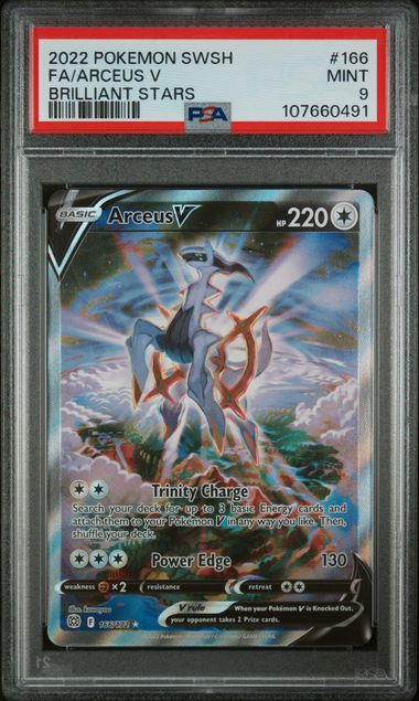 PSA 9 - 2022 POKEMON SWORD & SHIELD BRILLIANT STARS #166 FA/ARCEUS V BRILLIANT STARS