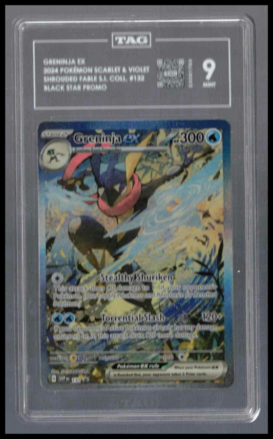 2024 Pokémon Greninja ex #132 Shrouded Fable Promo TAG 9 Mint