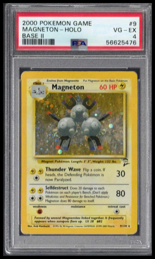 PSA 4 - 2000 POKEMON GAME BASE II #9 MAGNETON-HOLO BASE II