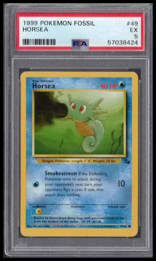 PSA 5 - 1999 POKEMON FOSSIL HORSEA