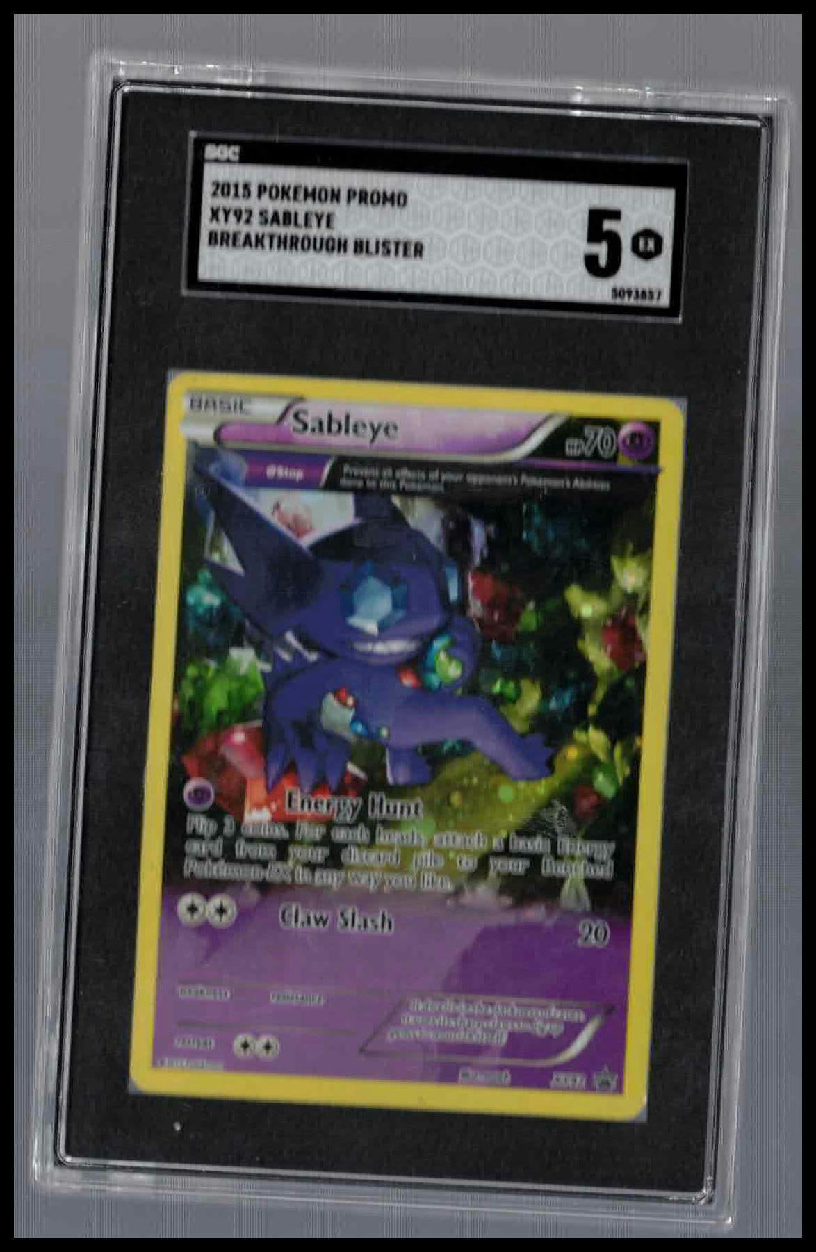 2015 Pokémon Promo XY92 Sableye Breakthrough Blister SGC 5