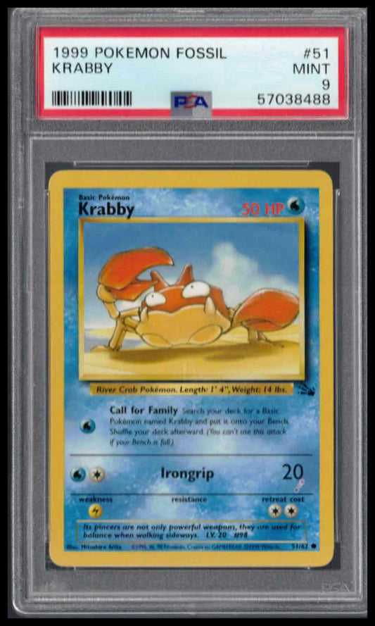 PSA 9 - 1999 POKEMON FOSSIL #51 KRABBY