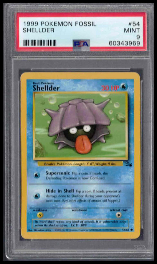 PSA 9 - 1999 POKEMON FOSSIL SHELLDER