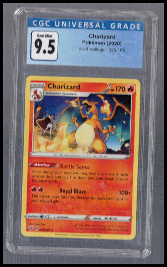 2020 Pokémon Charizard #025/185 Vivid Voltage CGC 9.5