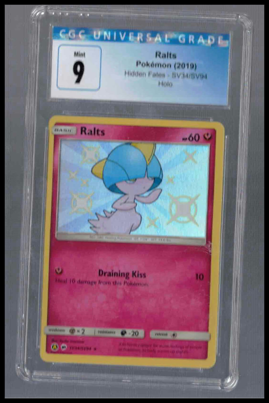 2019 Pokémon Hidden Fates SV34/SV94 Ralts Holo CGC 9