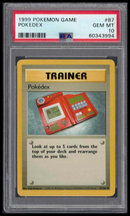 PSA 10 - 1999 POKEMON GAME #87 POKEDEX