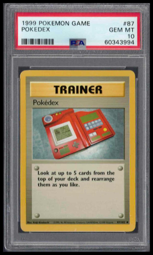 PSA 10 - 1999 POKEMON GAME #87 POKEDEX