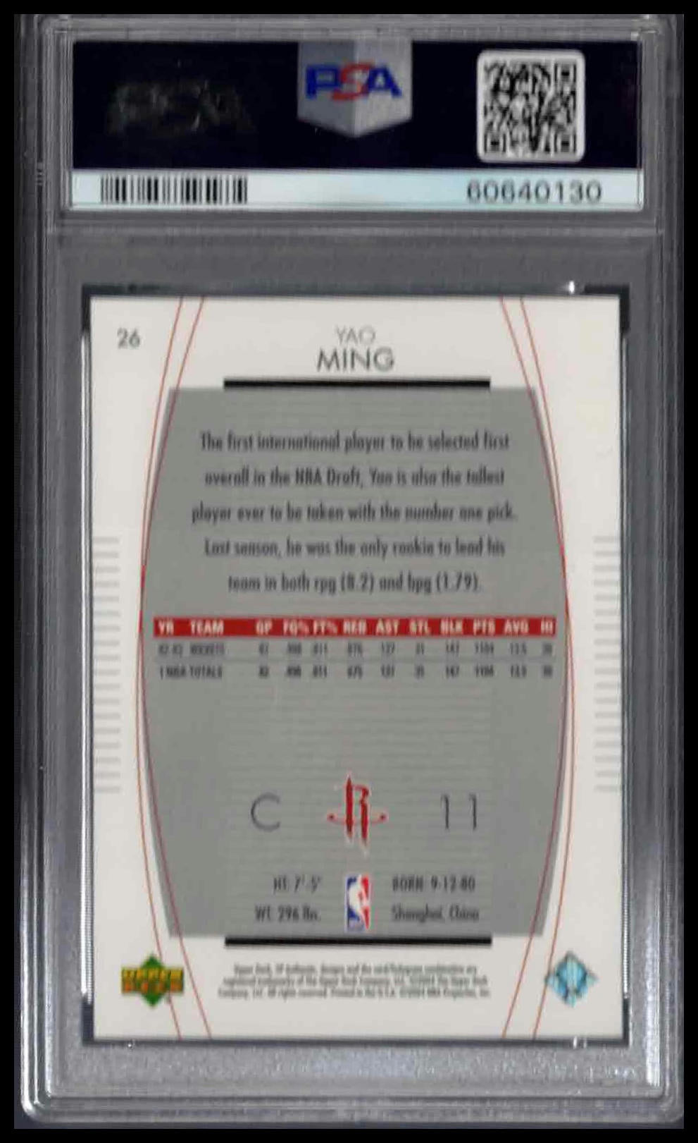 PSA 9 - 2003 SP AUTHENTIC #26 YAO MING