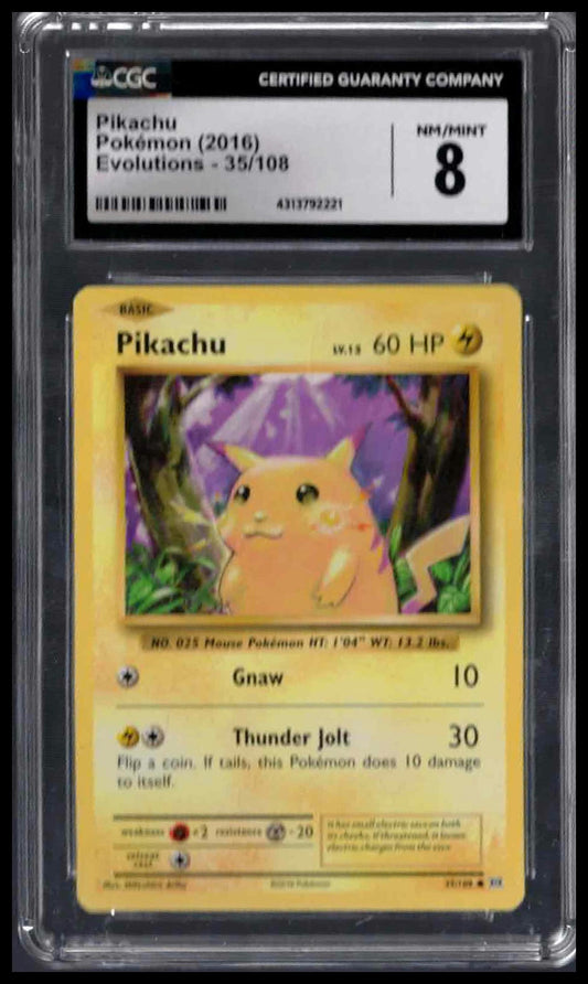 CGC 8 - Pikachu - 2016 Pokemon - Evolutions - #35