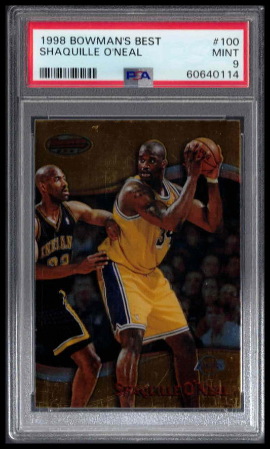 PSA 9 - 1998 BOWMAN'S BEST #100 SHAQUILLE O'NEAL