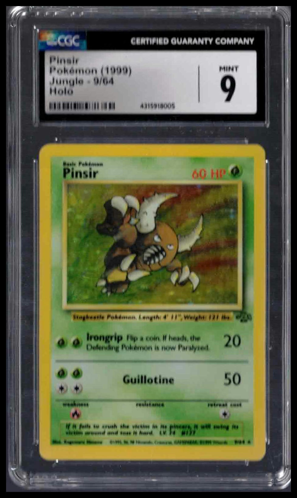 CGC 9 - Pinsir (Holo) - 1999 Pokemon - Jungle - #9
