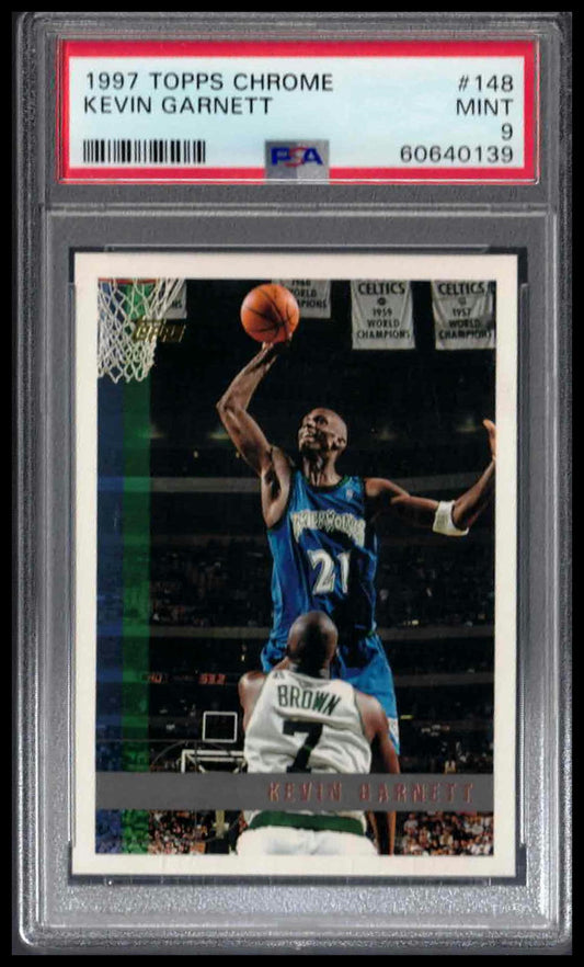 PSA 9 - 1997 TOPPS CHROME #148 KEVIN GARNETT